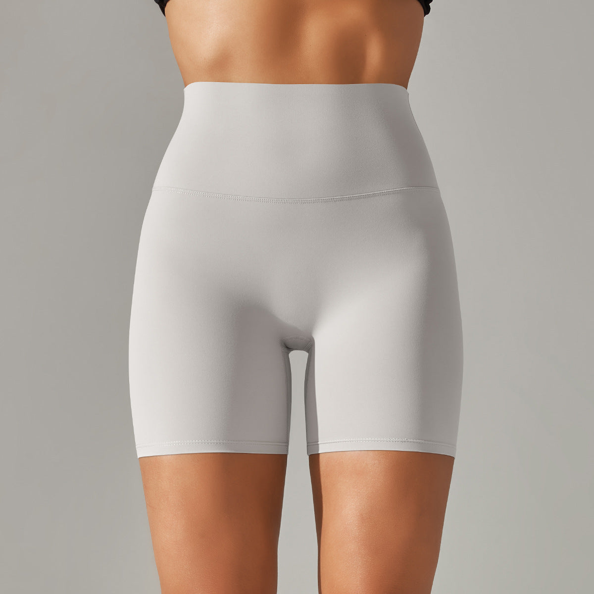 Solid Yoga Shorts With Double Sided Tight Fit