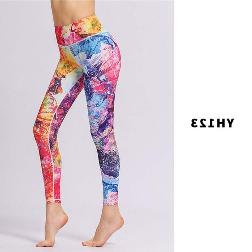 Tie-dye printed yoga pants