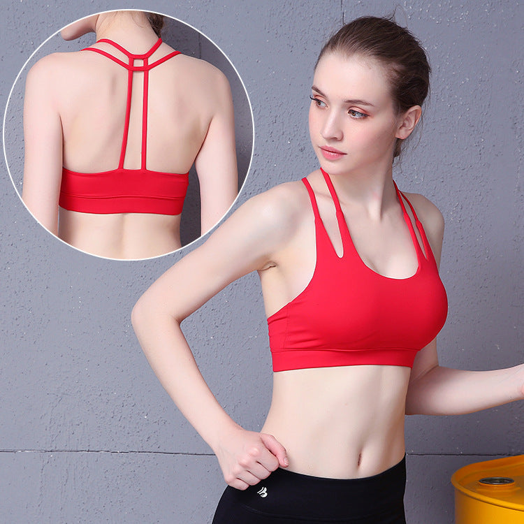 Beauty back sports bra running yoga clothes breathable sweat vest yoga vest