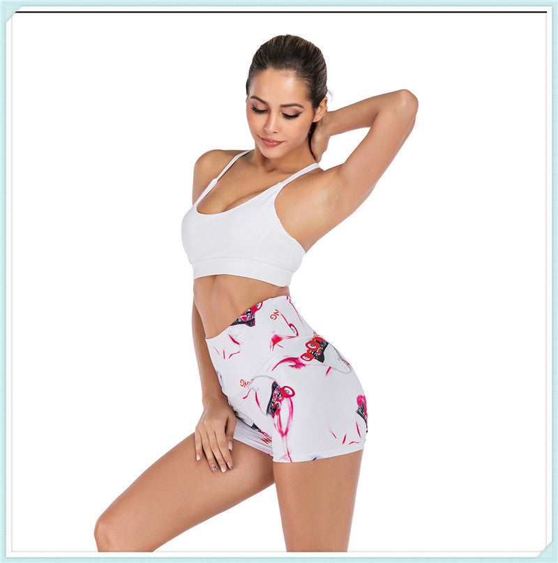 Digital printed yoga shorts