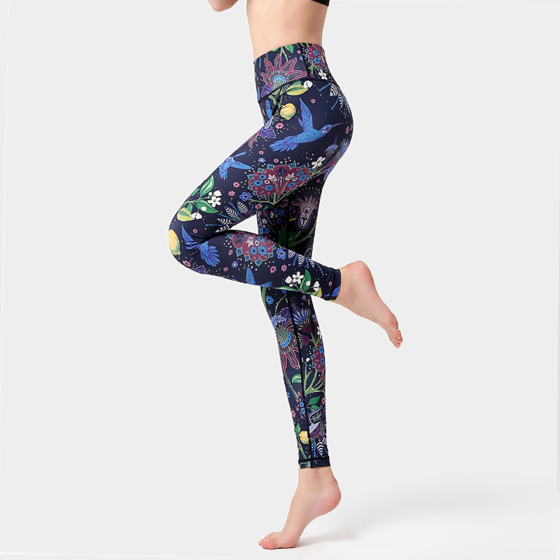 Quick-drying printed yoga pants