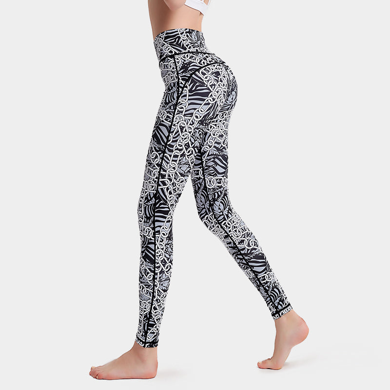 Quick-drying printed yoga pants