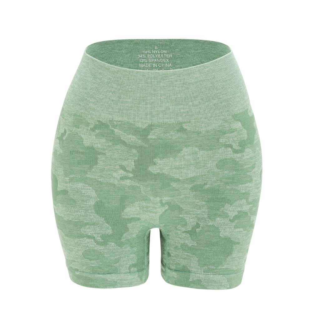 High stretch seamless camouflage yoga shorts