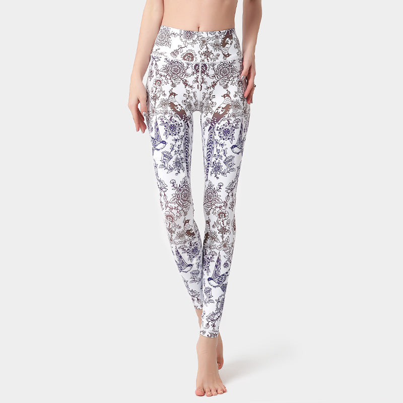 Quick-drying printed yoga pants