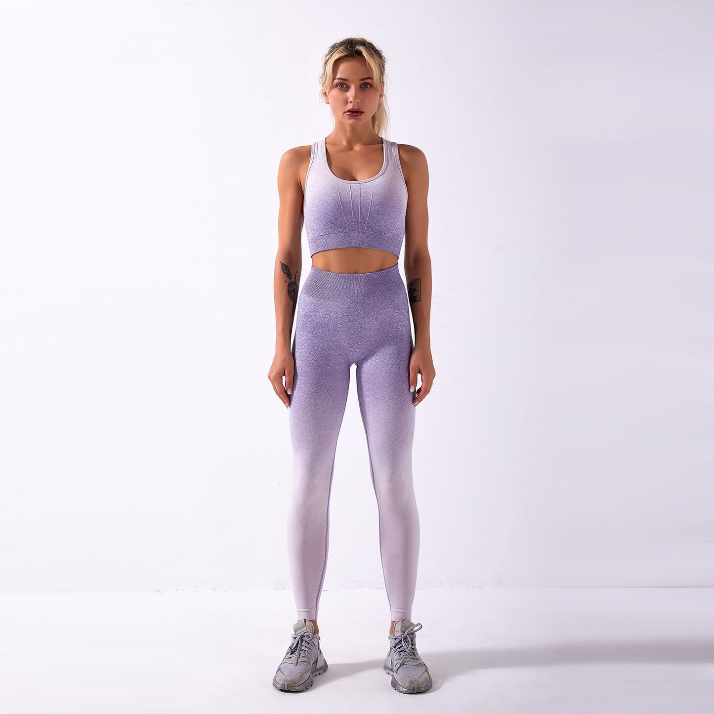 Tie-dye gradient seamless yoga wear hollow yoga pants