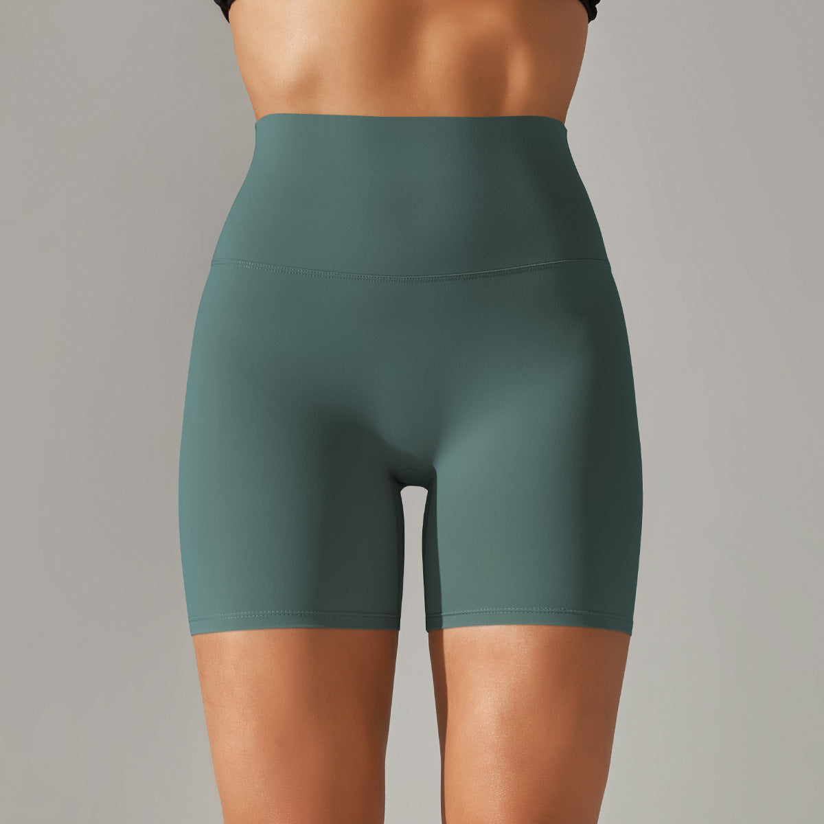 Solid Yoga Shorts With Double Sided Tight Fit