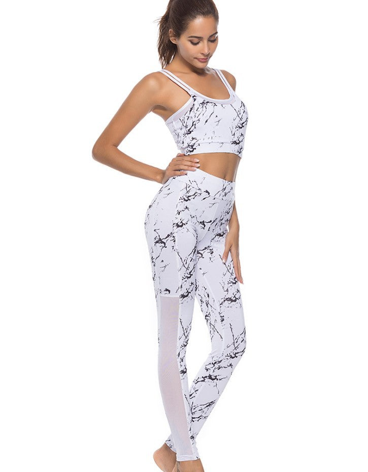 2021 Yoga clothing tops female summer fitness yoga sports suit 2 piece set sexy vest belt