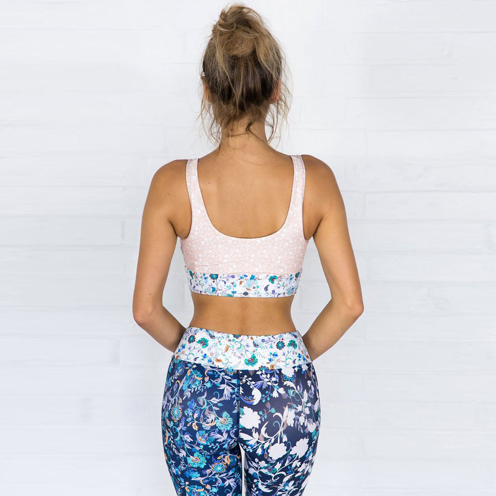 Floral print yoga pants suit