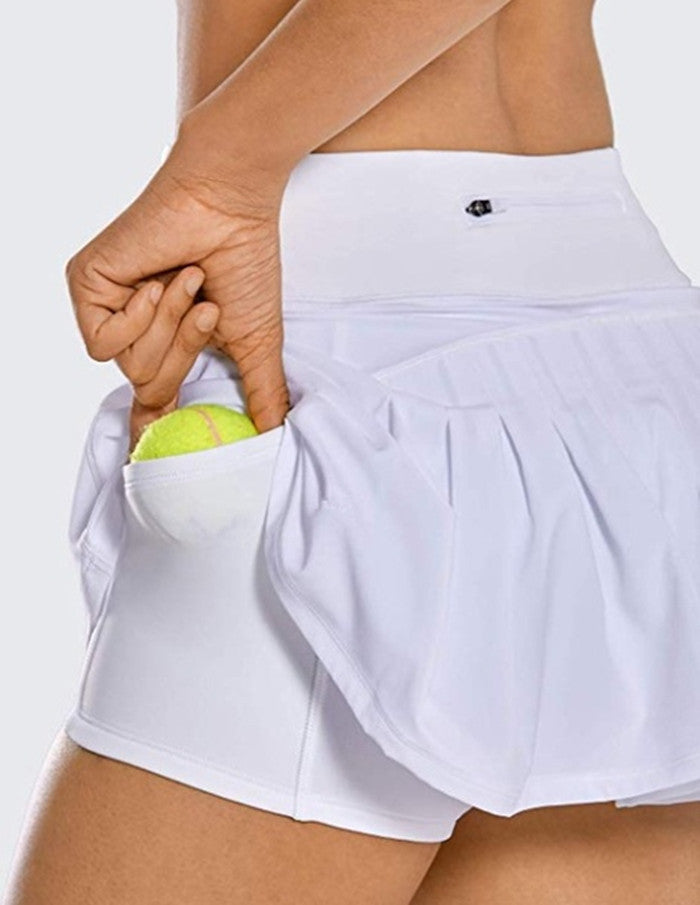 Sports Tennis Skirt Pants Mid-Waist Pleated Shorts Sports Skirt