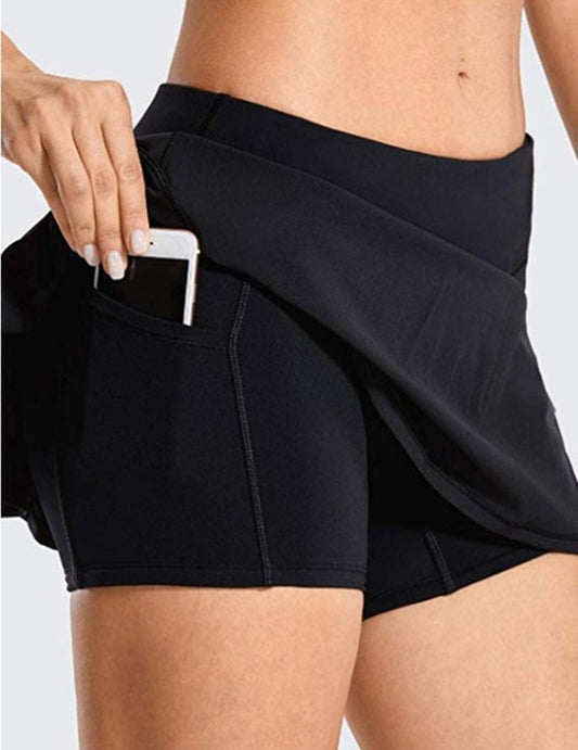 Sports Tennis Skirt Pants Mid-Waist Pleated Shorts Sports Skirt