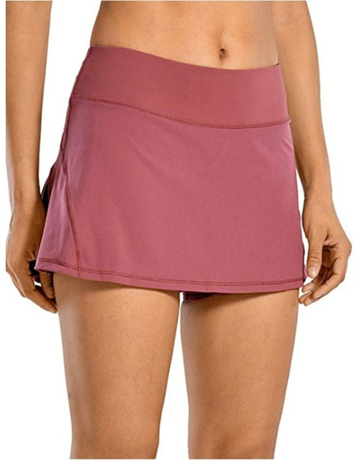 Sports Tennis Skirt Pants Mid-Waist Pleated Shorts Sports Skirt