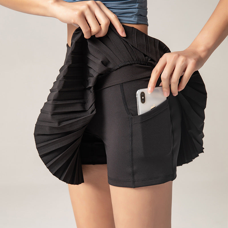 A-Line Slim Half-Length Pleated Skirt Anti-Light Fast-Drying Tennis Skirt