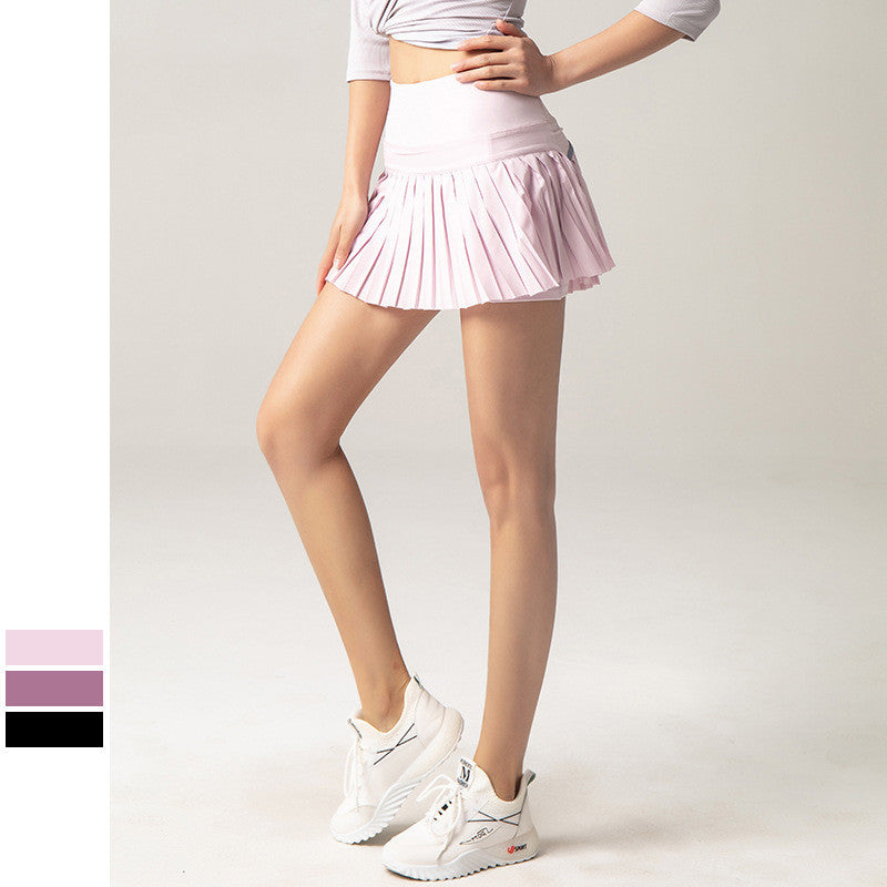 A-Line Slim Half-Length Pleated Skirt Anti-Light Fast-Drying Tennis Skirt