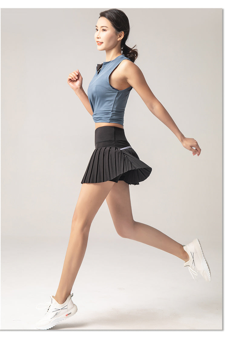 A-Line Slim Half-Length Pleated Skirt Anti-Light Fast-Drying Tennis Skirt