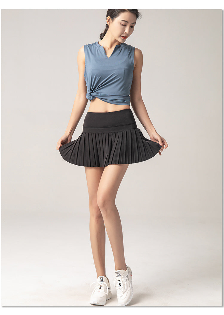 A-Line Slim Half-Length Pleated Skirt Anti-Light Fast-Drying Tennis Skirt