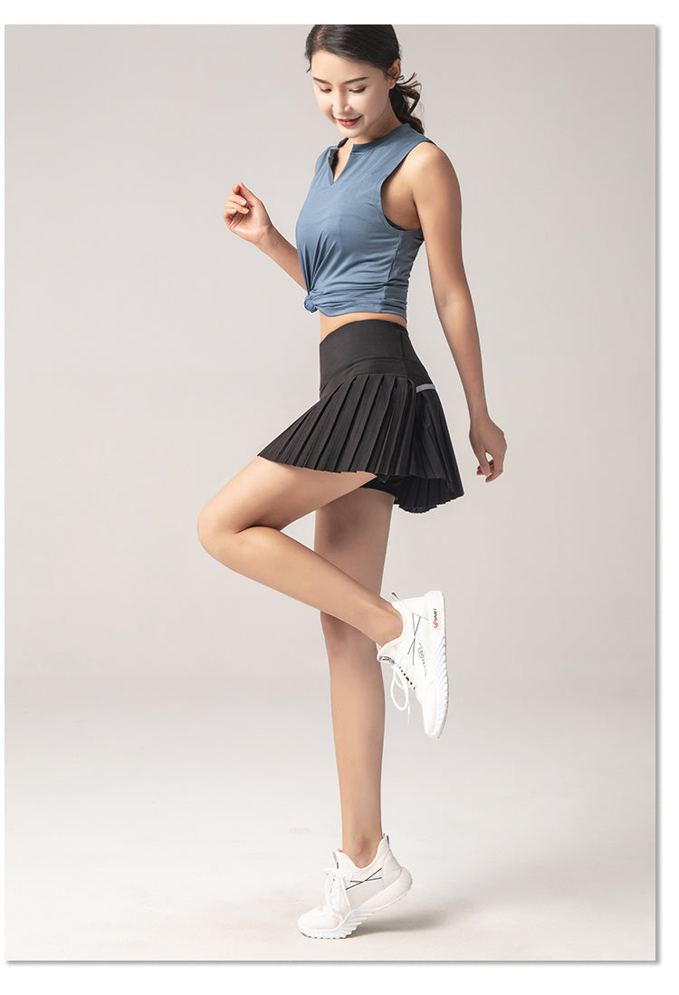 A-Line Slim Half-Length Pleated Skirt Anti-Light Fast-Drying Tennis Skirt