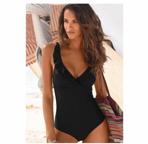 Swimsuit Sexy One-Piece V-neck Ruffled Swimsuit Amazon Hot Style Swimsuit Women Swimwear