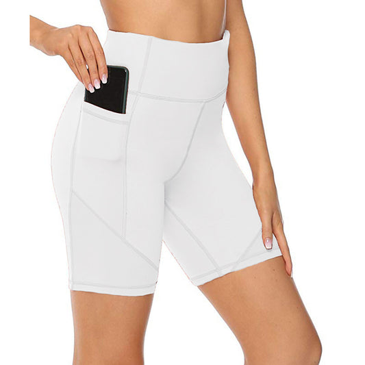 Pure Color Loose Thin Mesh Stitching Casual Yoga Shorts