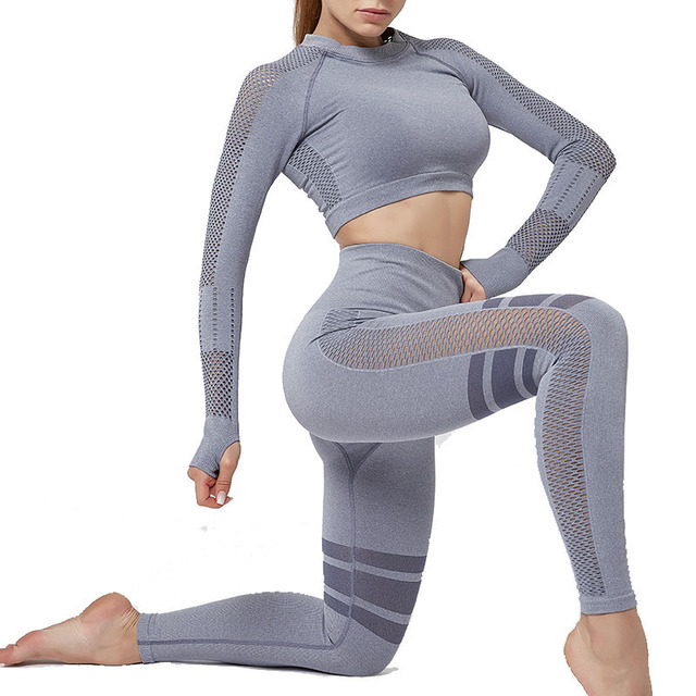Long-sleeved women's tight quick-drying yoga fitness clothes