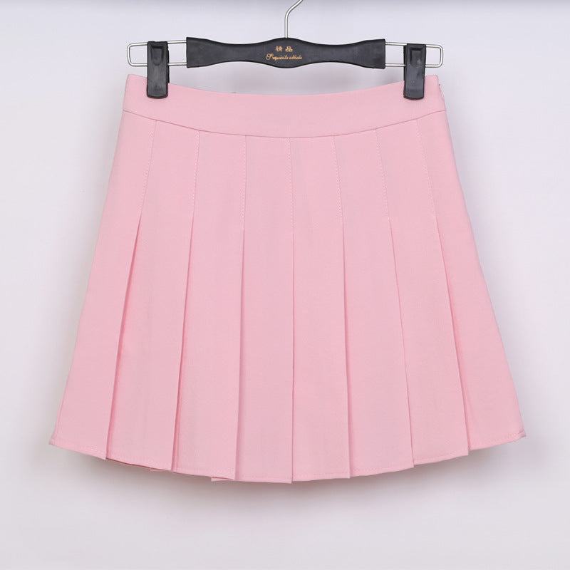 Spring and summer new Japan and South Korea high waist wild college wind white aa pleated skirt skirt tennis skirt skirt female skirt