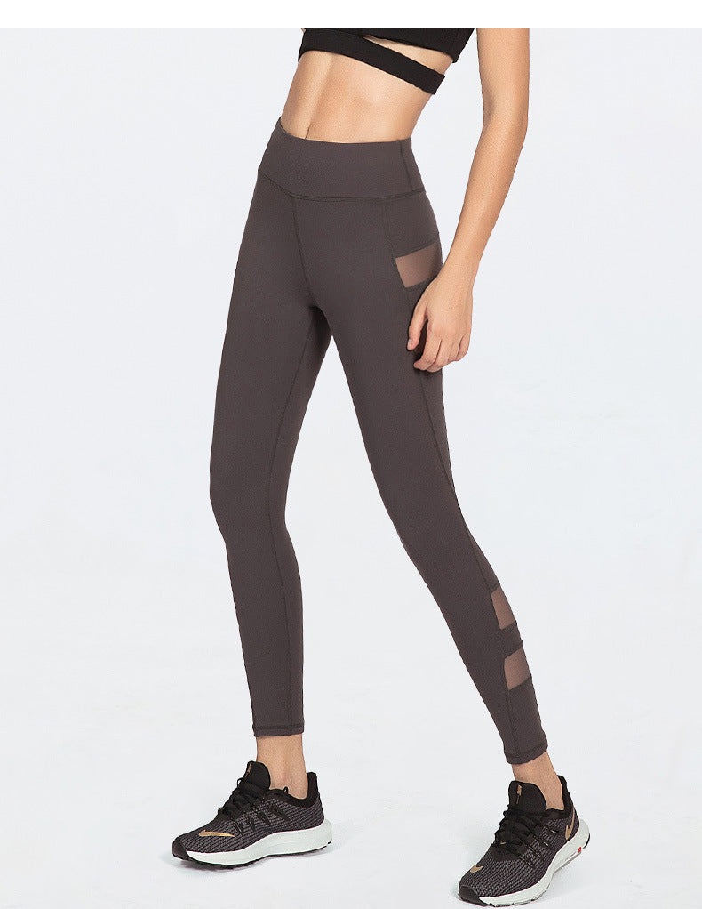 Yoga pants female mesh stitching