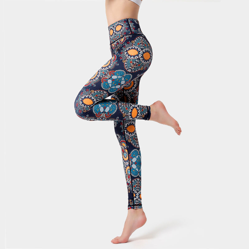 Quick-drying printed yoga pants