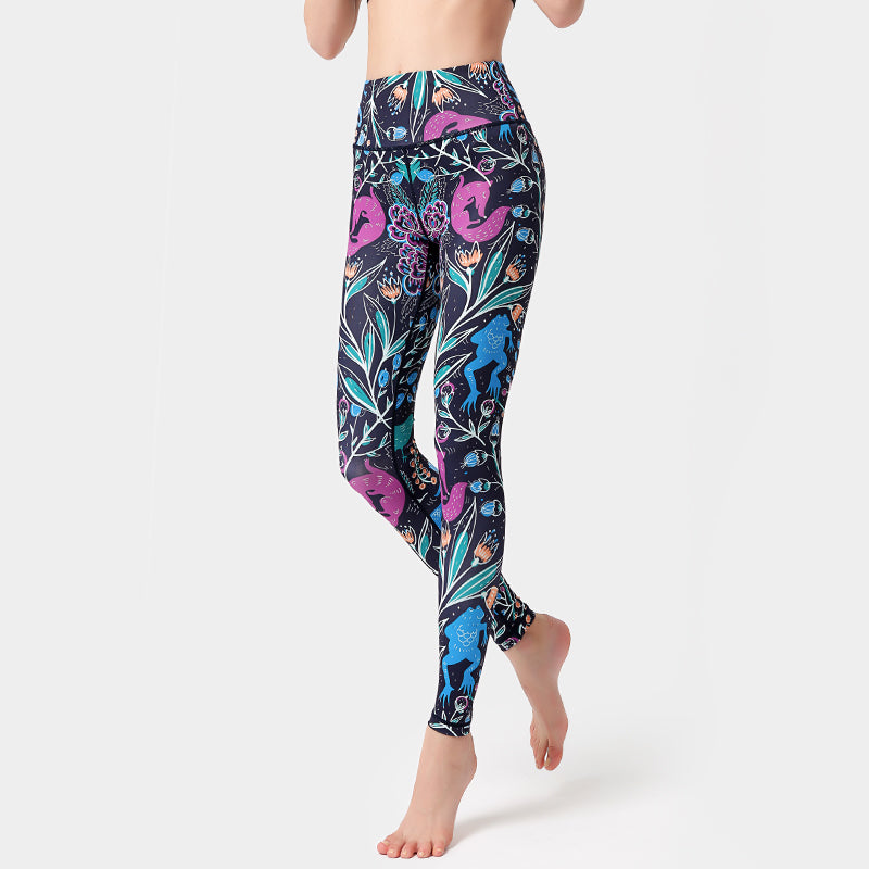 Quick-drying printed yoga pants