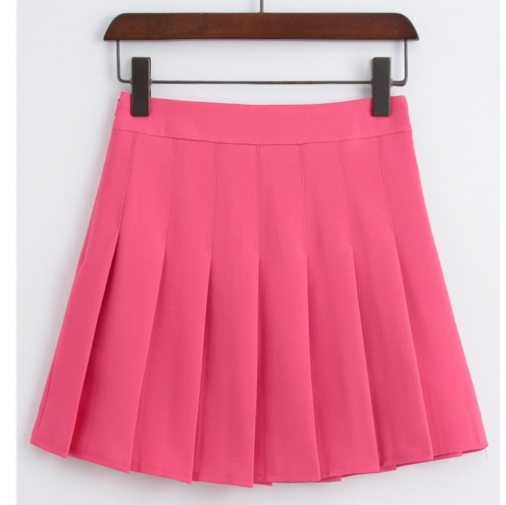 Spring and summer new Japan and South Korea high waist wild college wind white aa pleated skirt skirt tennis skirt skirt female skirt