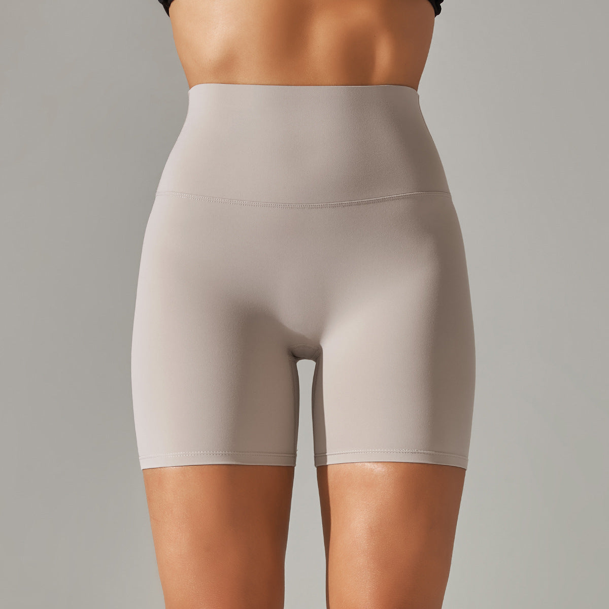 Solid Yoga Shorts With Double Sided Tight Fit