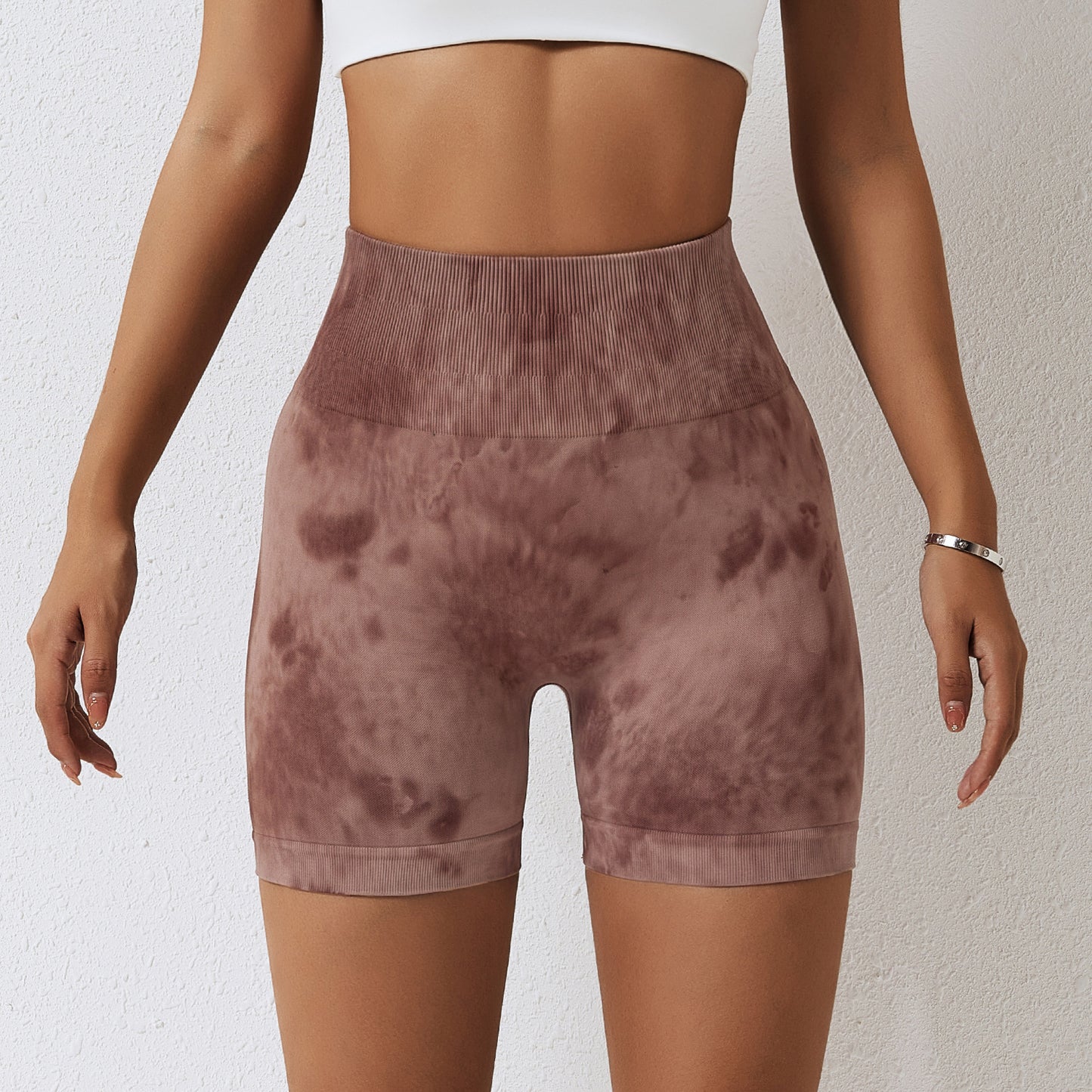 Splash Dyed Seamless Yoga Shorts For Women