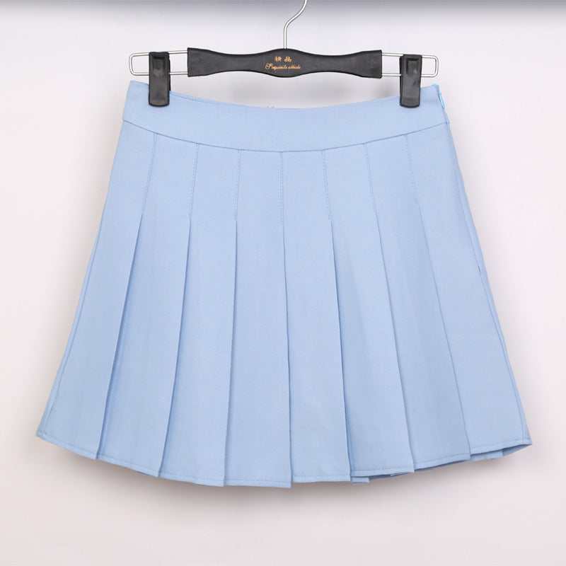 Spring and summer new Japan and South Korea high waist wild college wind white aa pleated skirt skirt tennis skirt skirt female skirt