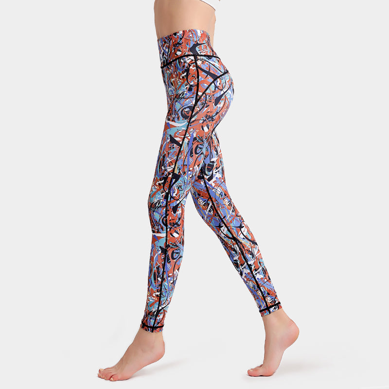 Quick-drying printed yoga pants