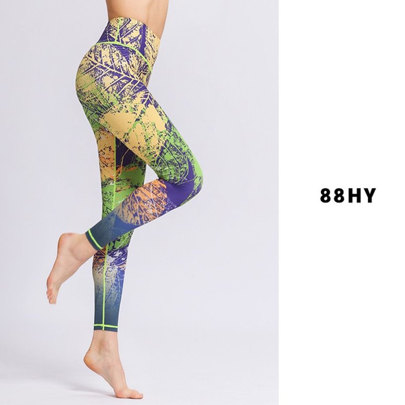 Tie-dye printed yoga pants