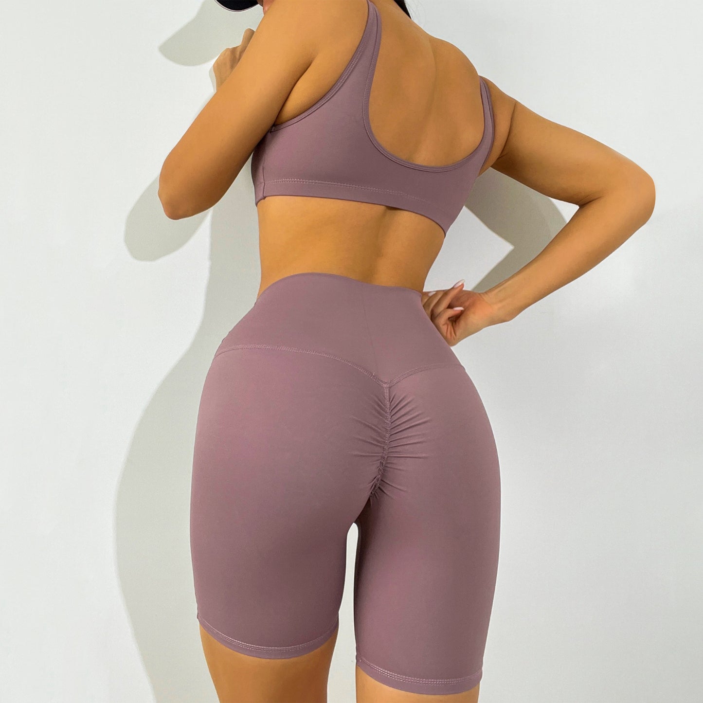 Women's Hip Lifting Shorts Yoga Two-piece Set