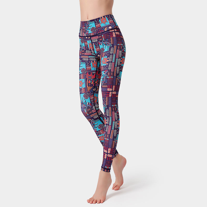 Quick-drying printed yoga pants