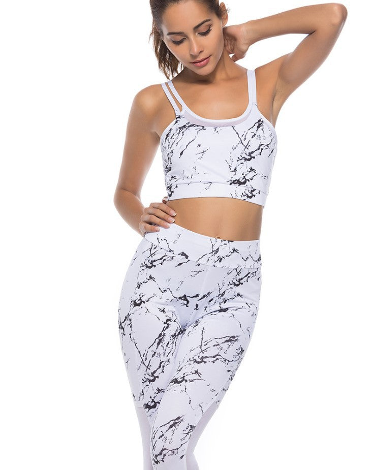 2021 Yoga clothing tops female summer fitness yoga sports suit 2 piece set sexy vest belt