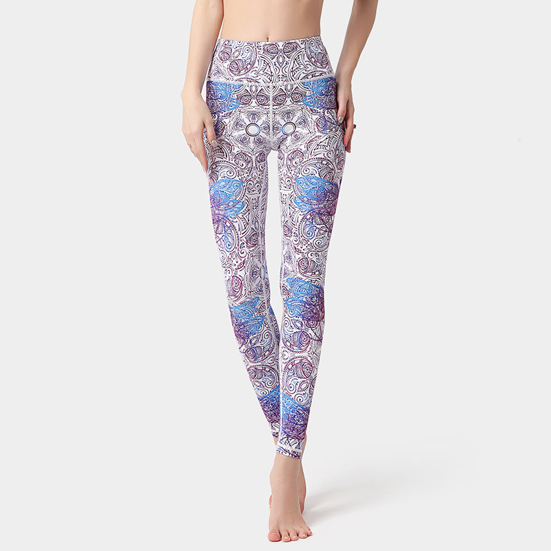 Quick-drying printed yoga pants