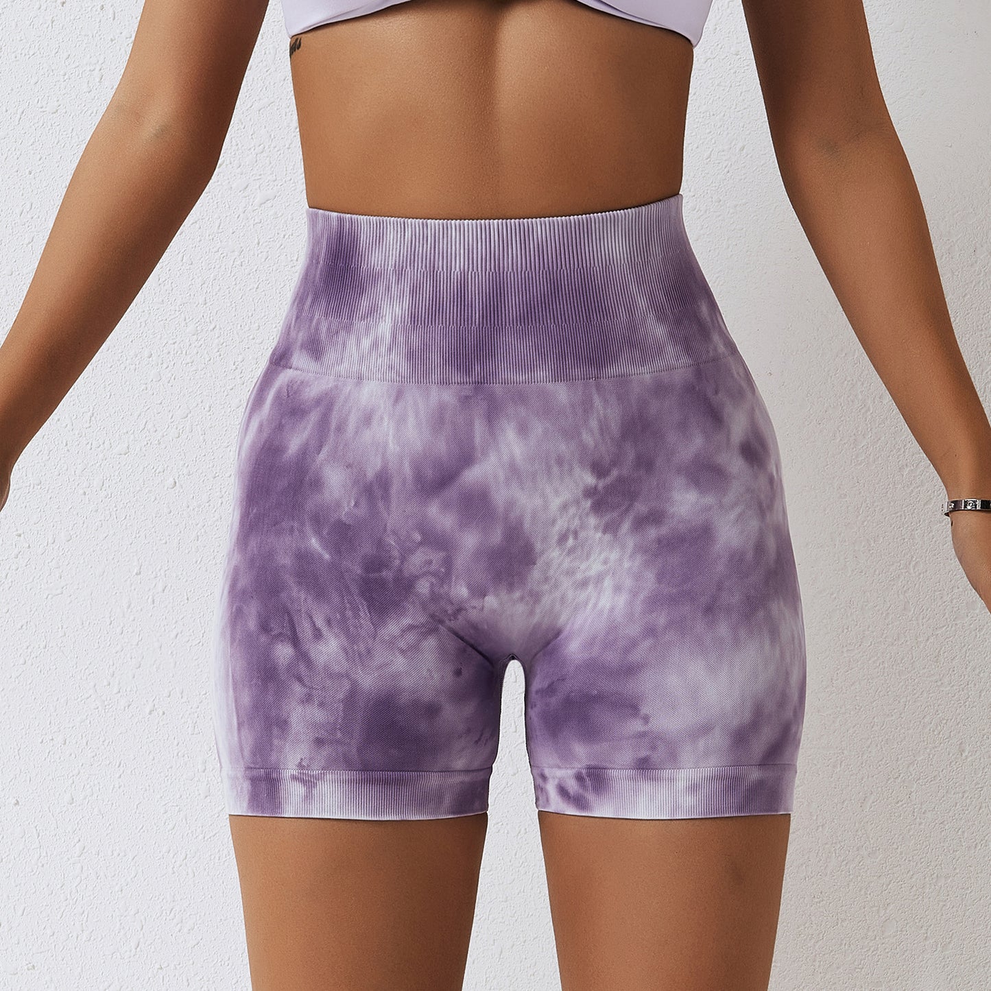 Splash Dyed Seamless Yoga Shorts For Women