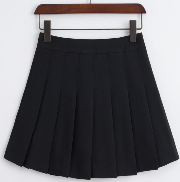 Spring and summer new Japan and South Korea high waist wild college wind white aa pleated skirt skirt tennis skirt skirt female skirt