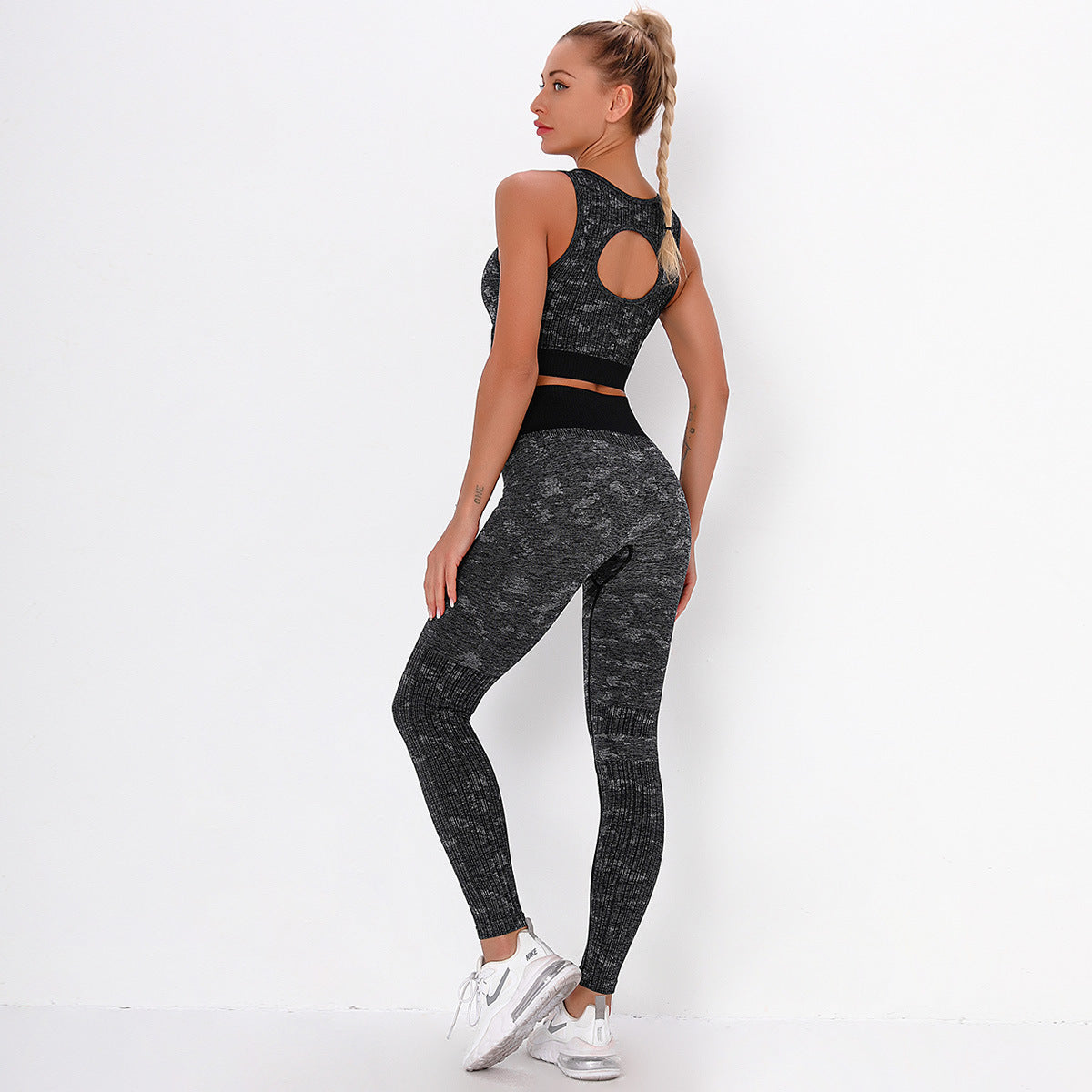 Jacquard camouflage Yoga Pants Set