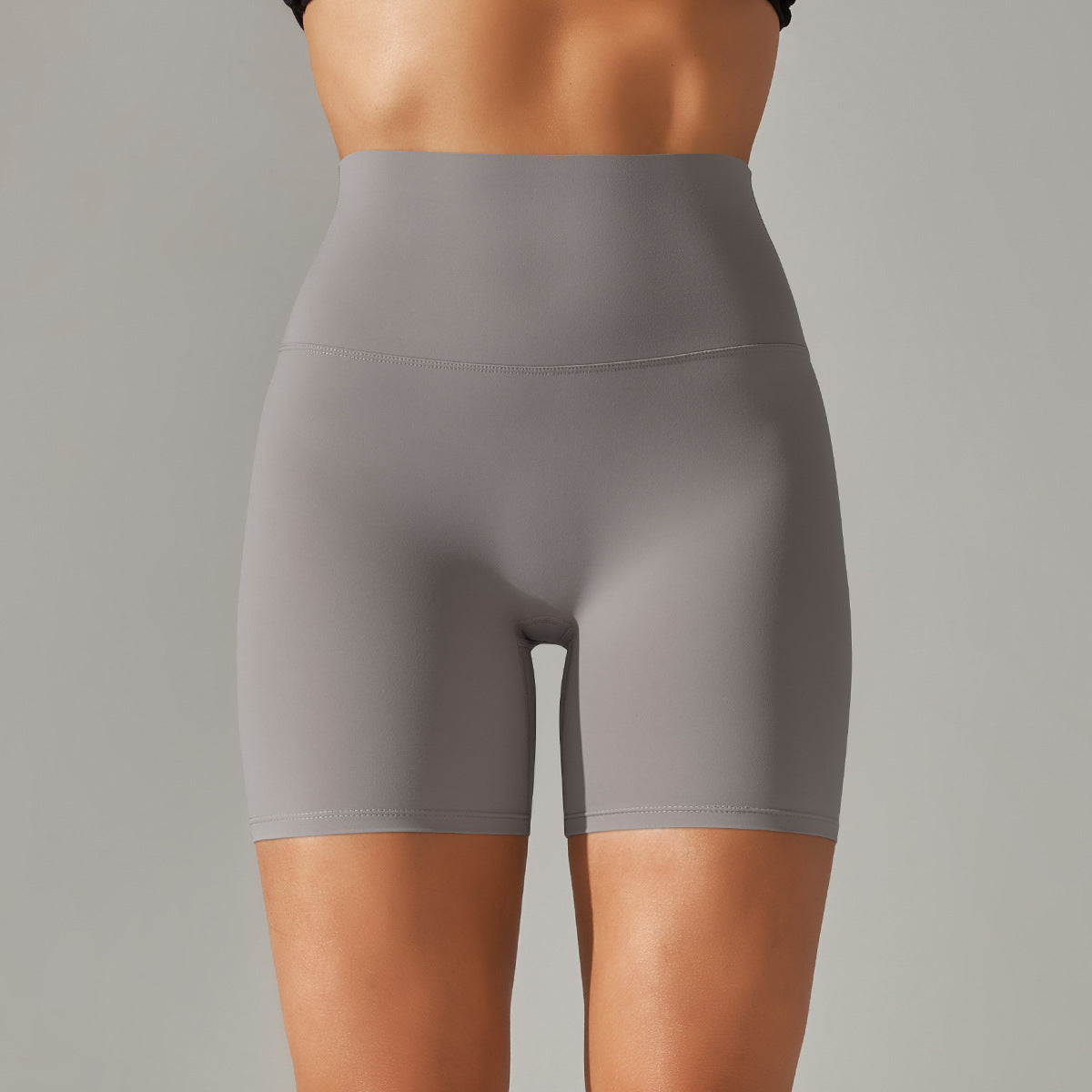 Solid Yoga Shorts With Double Sided Tight Fit