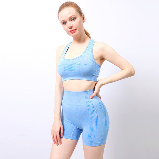 Fitness Yoga Sports Bra Shorts Suit New Polka Dot I-shaped Vest Yoga Clothes Women