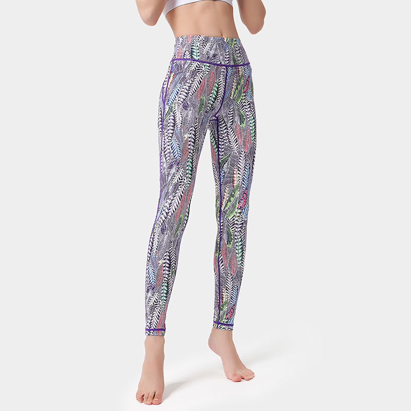 Quick-drying printed yoga pants