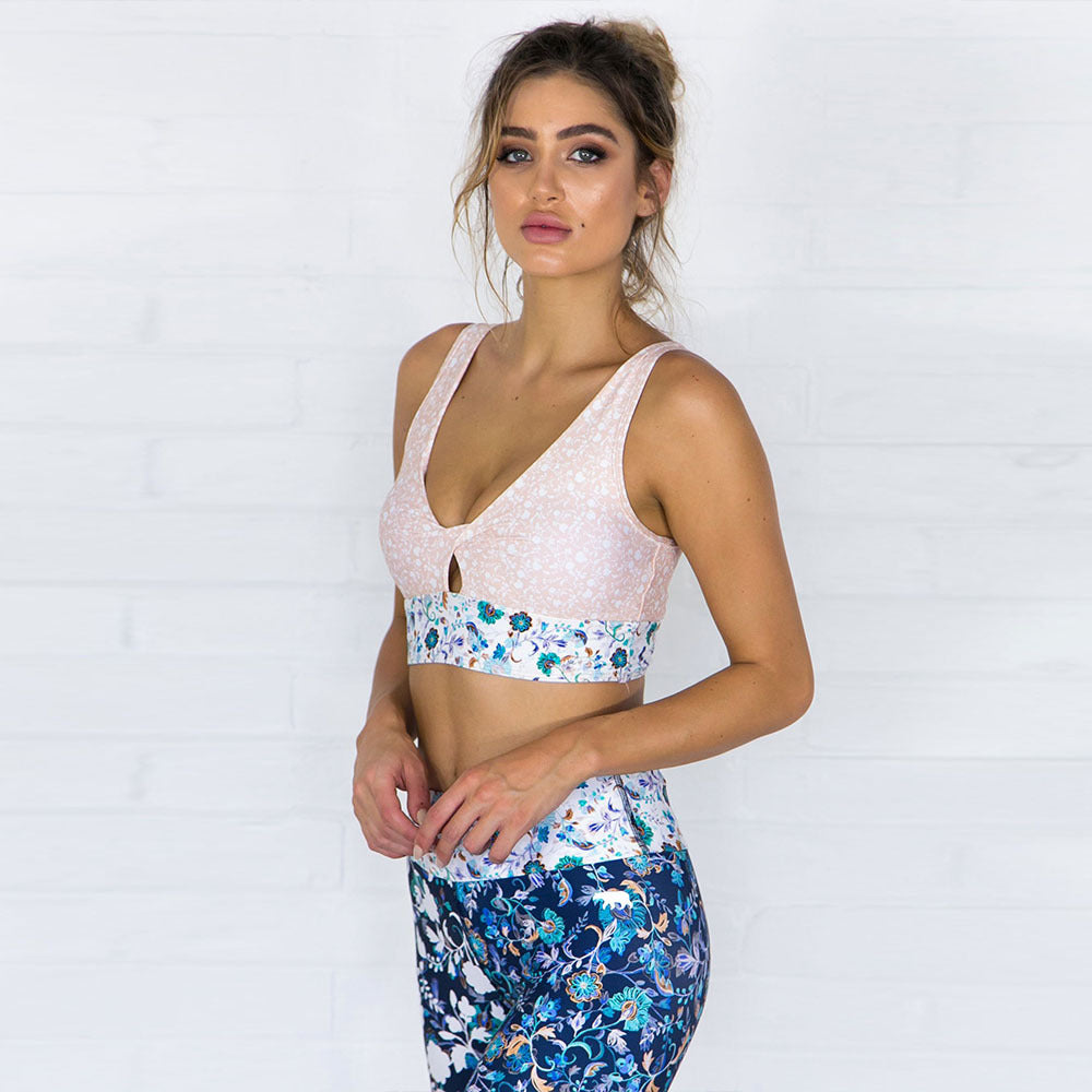 Floral print yoga pants suit