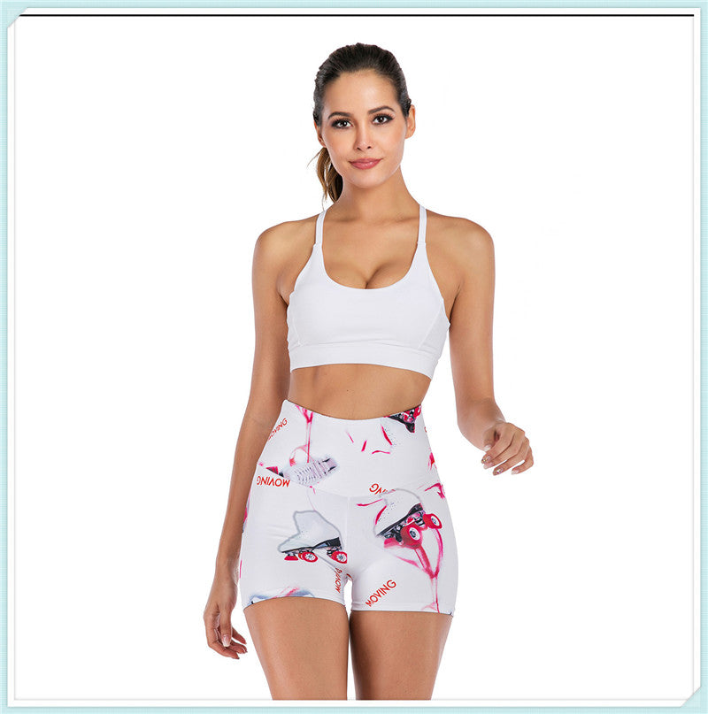 Digital printed yoga shorts