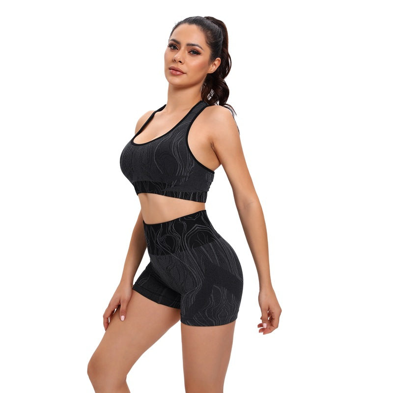 Women's High Waist Fitness Yoga Bra Shorts Set