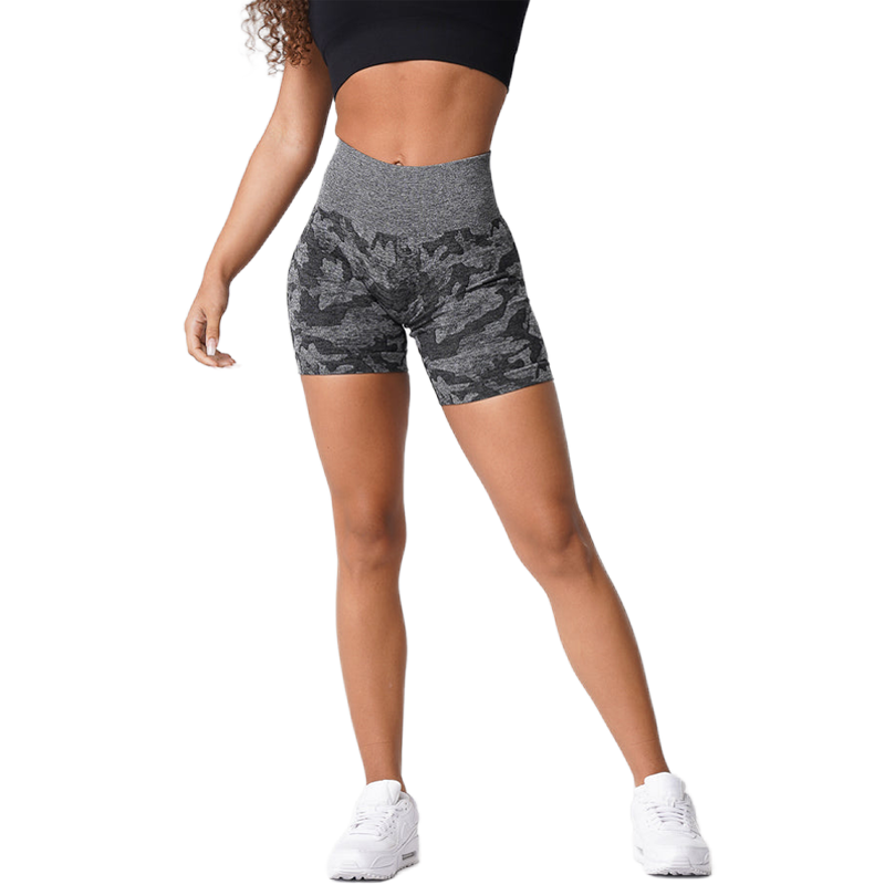 Women's Elastic Seamless Camouflage Yoga Shorts