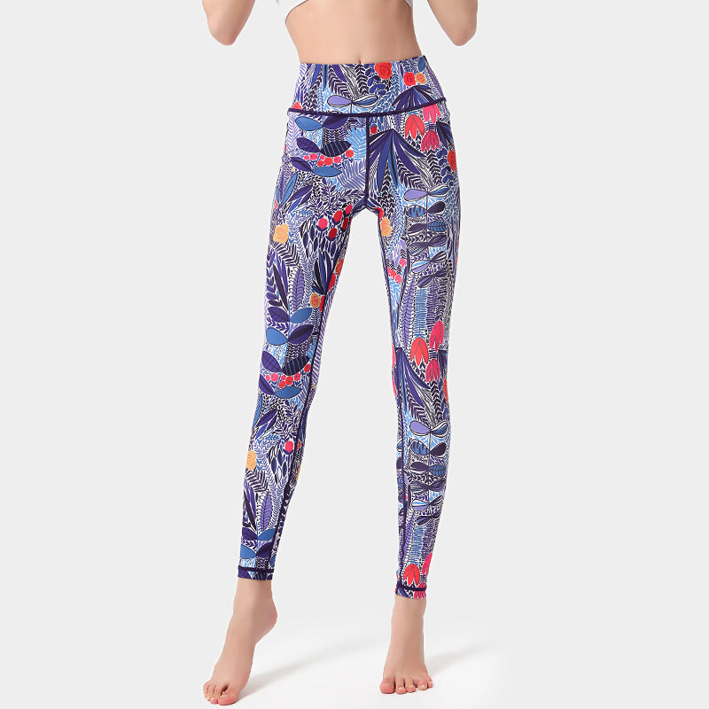 Quick-drying printed yoga pants