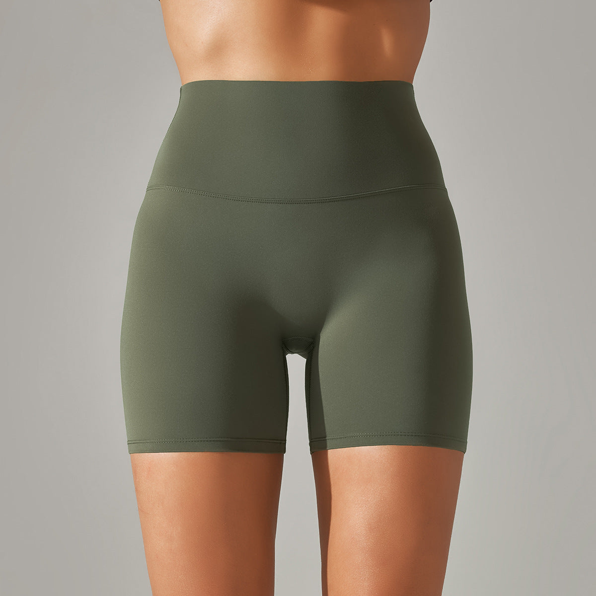 Solid Yoga Shorts With Double Sided Tight Fit