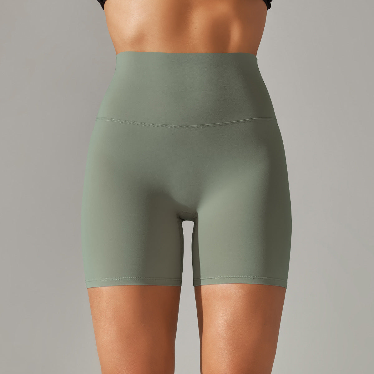 Solid Yoga Shorts With Double Sided Tight Fit